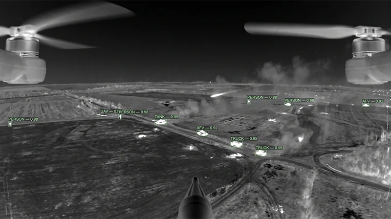 Live Wield-AI detection overlay on the UTIM thermal video feed